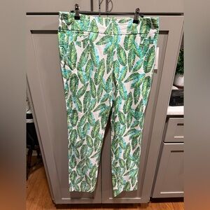 Kim Rogers Tropical Leaf Print Millennium Pull On Pants Women’s Size 10 NWT! 🤩 🌴